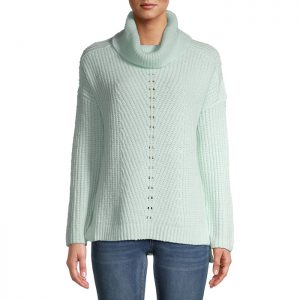 Time and Tru Women's Textured Cowlneck Sweater
